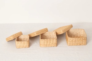 Boîte carrée compacte avec couvercle, boîte de rangement artisanale, écologique, naturelle, décoration intérieure et extérieure, vente en gros du Vietnam - Product Image 2