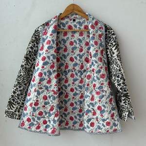 Chaqueta de algodón acolchada vintage hecha a mano Jaipuri Chaqueta de manga larga de algodón vintage - Product Image 2