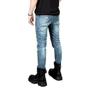 กางเกงยีนส์ทรงบิ๊กเกอร์ขาดๆ สไตล์ไบค์เกอร์ ผ้ายืด แห้งเร็ว ทรงสลิมฟิต เหมาะสำหรับขี่มอเตอร์ไซค์และแข่งรถ - Product Image 2