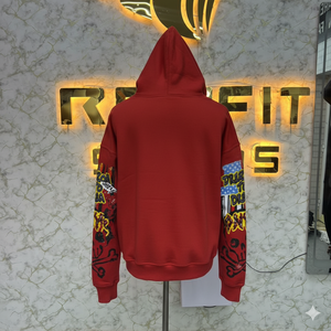 Servicio de OEM ahora disponible en Sudadera con capucha de cremallera de tasa ajustable amarillo impreso hecho en fábrica precio barato sudaderas con capucha para hombres - Product Image 3