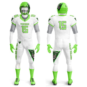 Ensemble d'uniformes de football américain personnalisés fournis par l'usine à manches courtes respirantes et légères pour une utilisation dans les écoles des clubs de ligue - Product Image 5