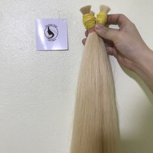 Extensiones de cabello humano de estilo vietnamita, cabello virgen brasileño a granel, Color rubio 100% virgen, muestra gratis - Product Image 6