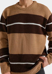 Suéter de Punto Personalizado con Cuello Redondo, Estilo Casual, para Otoño e Invierno, Unisex, de Manga Larga para Mujer, con Botones Delanteros y Patrón Geométrico - Product Image 6