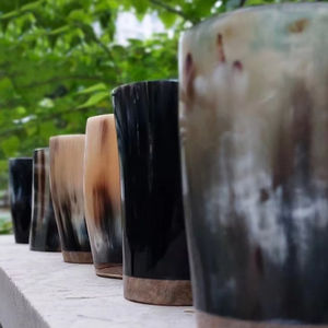 Cuernos para Beber Vikingos, Clásicos Cuernos Medievales Tallados en Material Orgánico, Seguros para Alimentos, Eventos Históricos, Celebraciones de Caballeros - Product Image 1