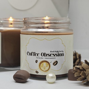 Bougie au parfum de café riche avec des notes de torréfaction profondes, parfaite pour une ambiance chaleureuse, confortable et paisible, fournisseur indien - Product Image 1