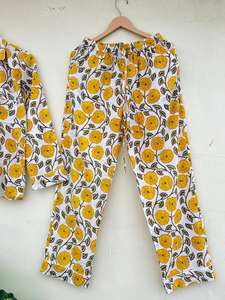 Pyjama de luxe indien exclusif 100% coton fait main, imprimé floral, élégant et décontracté pour le printemps et l'été, ODM - Product Image 5