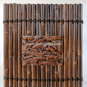 Clôture extérieure de luxe en bambou avec insert en bois, design naturel pour l'intimité du jardin et la sécurité de la maison - Product Image 5