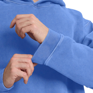 Sudadera con capucha lavada con ácido personalizable OEM de alta calidad para hombre, hombro caído, dobladillo acanalado de gran tamaño, puños acanalados, Sudadera con capucha lavada con ácido para hombre - Product Image 2