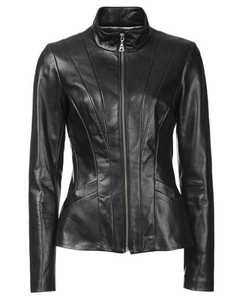 Nouvelle tendance veste d'hiver matelassée pour femmes veste en cuir véritable fermeture éclair décontractée avec doublure respirante poches intérieures OEM vente en gros - Product Image 3