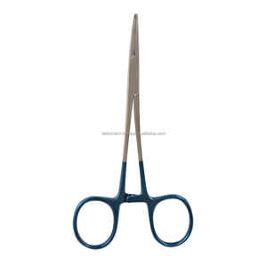 Crile Forceps 5.5" (14cm) Straight Serrated Jaws with 1x2 Teeth <b>Stainless</b> <b>Steel</b> Surgical Clamp Ratchet <b>Ring</b> Handle CE OEM - Product Image 3