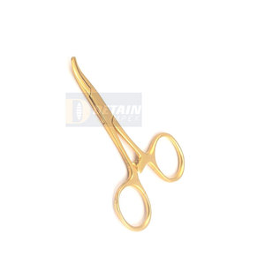 3.5 Straight Curved Hemostat Forceps Locking <b>Clamps</b> Gold Product Stainless Steel Surgical Forceps - Product Image 1