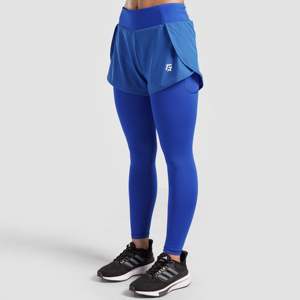 Leggings Cortos de Compresión Elásticos en Color Azul Eléctrico - Product Image 3