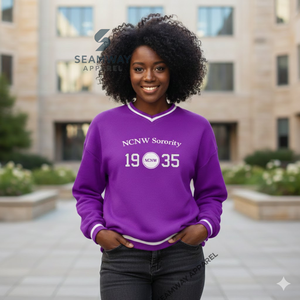 เสื้อสเวตเชิ้ต NCVW Sorority แบบลำลอง ผ้าฝ้าย คอกลม ทรงโอเวอร์ไซส์ ปักลาย พรีเมียม สำหรับผู้หญิง - Product Image 5