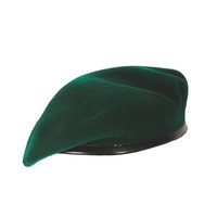 Béret Vert Olive Personnalisable avec Logo Métallique en Tissu Laine, Style Ajustable pour Entraînement Tactique et Sécurité en Extérieur