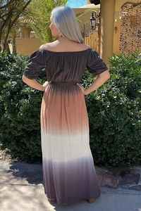 Attrayant 100% rayonne solide essayer couleur femmes bohème été hors épaule tenue décontracté pleine longueur régulière coupe ample Maxi robe - Product Image 4