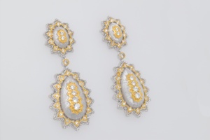 Classic White Luxury Art Deco <b>Stud</b> Earrings Gold <b>Silver</b> Rhodium Plated Zircon Trendy Style LAVINA Micro Insert for Women's Gift - Product Image 3