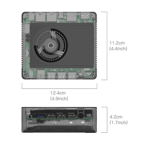 KISSIN Intel Core I3-N305 (bis zu 3,8 GHz) 8C/8T 16GB LPDDR5 RAM M.2 SSD Dual 1000M LAN 4K Typ C WiFi 6 BT 5.2 Home Office Mini-PC - Product Image 4