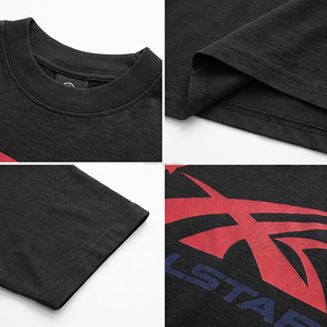 เสื้อยืดคอกลมแขนยาว/สั้น แบรนด์ STAR สำหรับผู้ชาย ทรงปกติ ผ้าคอตตอนเจอร์ซีย์ 100% พิมพ์ลายโลโก้ด้านหน้า ระบายอากาศได้ดี สไตล์วินเทจ - Product Image 6
