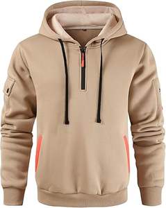 Hoodies Casual Pullover Hooded Sweatshirt Long Sleeve Quarter Zip <b>Hoody</b> Tops With Kangaroo Pocket - Product Image 6