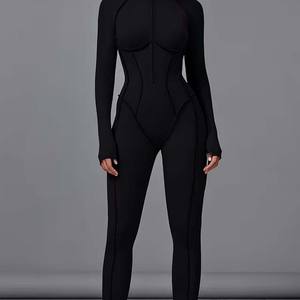 Traje de Yoga Color Piel para Mujer, Traje Deportivo Ajustado con Espalda Descubierta, Traje de Fitness para Correr al Aire Libre, para Logotipos Personalizados - Product Image 6