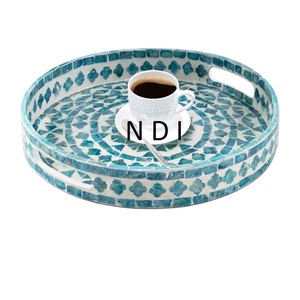 ถาดเสิร์ฟชากาแฟอาหารเช้าถาดเสิร์ฟอาหารค่ำแบบฝังมันเงา - Product Image 1
