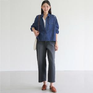 Turn Down Collar Long Sleeve <b>Jeans</b> Blouse <b>Women</b> Denim Shirts - Product Image 6