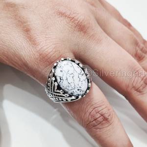 แหวนเงินแท้ 925 ประดับโอปอลธรรมชาติ ลายกิ่งก้าน สำหรับผู้ชาย ของขวัญวันเกิดเดือนตุลาคม ของขวัญคริสต์มาสแบบอาหรับ - Product Image 5