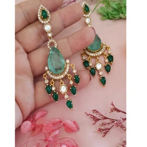 Fashionable Elegant Brass Women's <b>Earrings</b> Zircon Stone Engagement Anniversary Wedding Party Trendy Silver Plated Jewelry Set - Product Image 1
