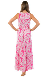 Robe longue imprimée bohème vintage décontractée à manches longues motif floral tissé respirant et durable pour l'été et le printemps - Product Image 2