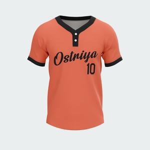 Nueva Camiseta de Béisbol de Moda con Dos Botones, 100% Poliéster, Transpirable, con Estampado Frontal Sólido, Camiseta de Béisbol Sublimada Personalizada en Venta - Product Image 5