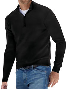 OEM personnalisé demi-fermeture éclair Gym Active Wear sweat-shirt surdimensionné demi-fermeture éclair pour hommes basique coton mélangé demi-fermeture éclair sweats - Product Image 3