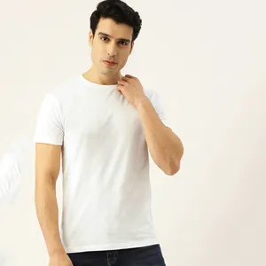 100% 棉各种尺寸空白男式t恤素色定制印花流行休闲O领男式t恤低最小起订量巴基斯坦供应商