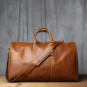 Sac de voyage en cuir de grande capacité Sacs de voyage d'affaires pour hommes avec poches à compartiments multiples - Product Image 1