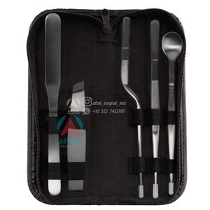 Juego de pinzas para pestañas de alta calidad, 5 uds., incluye pinzas de acero inoxidable, espátula, cuchara chapada en salsa, opciones multicolores personalizadas - Product Image 3