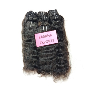 Ensemble des fabricants 100% Extensions de cheveux humains de couleur noire naturelle Tissage indien Aucun Traitement à cuticule alignée Vague naturelle - Product Image 3