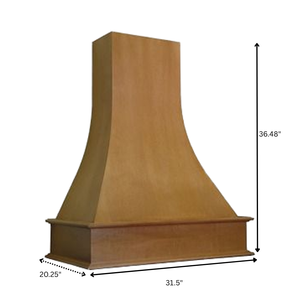 Hotte en bois pour îlot de cuisine avec couvercle en bois de style auvent de plafond pour hotte et ventilation par fumée - Product Image 2