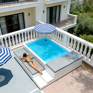 Piscina Prefabricada Elevada con Tumbona para Jardín Exterior, de Alta Resistencia con Chorro de Agua - Product Image 2