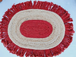 พรมปอกระเจาถักลายหอยพัดถักด้วยมือลายสวยงามพรมพรมปูพื้นบ้านโรงแรมโรงแรมสีวงรีที่น่าสนใจ - Product Image 3