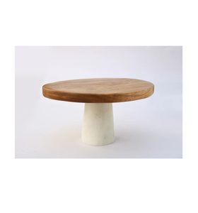 ยืนเค้กเซิร์ฟเวอร์ผลไม้ในราคาที่เหมาะสมไม้ชั้นเดียวยืนขนมที่มีการเฉลิมฉลองด้านบนหินอ่อน - Product Image 6