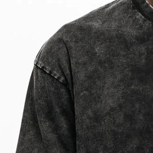 Camiseta Oversize de Algodón 100% Lavado Ácido al por Mayor, 250GSM, de Alto Gramaje para Hombre, Camiseta Vintage Lisa Personalizable con Cuello Redondo - Product Image 5