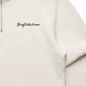 Sweats à capuche d'hiver personnalisés pour hommes 100% coton biologique 1/2-Zip Pullover Heavyweight Fleece finition brodée coupe régulière - Product Image 6