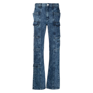 Nouveau pantalon en jean pour femme, style cargo, jambe droite, taille haute, longueur entière, décontracté, confortable, pantalon en jean pour femme - Product Image 1