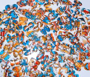 Cabujón de piedras preciosas de cuarzo suelto para fabricación de joyas, par de turquesa de cobre de ostra espinosa Mohave Natural de grado AAA, precio al por mayor - Product Image 1