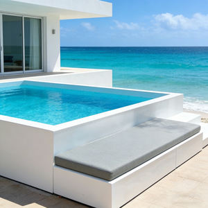 Máquina de Olas para Piscina, Luz LED Acrílica, Piscina Elevada, Piscina de Fibra de Vidrio con Tobogán, Color Popular, Azulejo de Mosaico para Piscina - Product Image 4