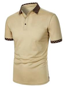 T-shirt polo manches courtes pour homme Logo personnalisable Motif solide Tissu en toile - Product Image 5