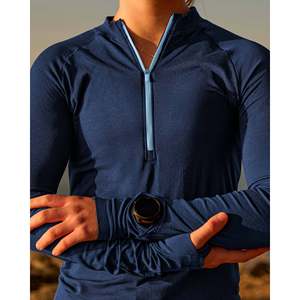 Camiseta de Yoga GG AeroFLX+ de Manga Larga con Media Cremallera - Azul Marino Futuro - Mar Báltico - Product Image 1