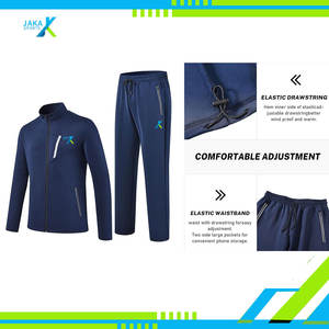 Ensemble de survêtements athlétiques pour hommes, deux pièces, survêtement, tenue de jogging, vêtements de sport décontractés à fermeture éclair complète pour la course à pied - Product Image 6