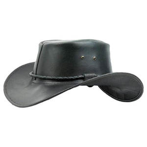 Los sombreros de vaquero occidental de cuero genuino más vendidos, tamaño personalizado, cierre de tracción, negro, estilo de equitación Vintage, deportes de viaje informales - Product Image 6