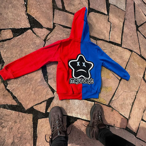 Hiver Imperméable 100% Coton Polaire Oversized Contrast Hoodie Men Streetwear Custom Embroidery Logo Design - Product Image 6