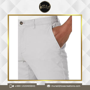 Approvisionnement direct d'usine Qualité assurée Respirant Couleur personnalisée Style classique Cordon Chino Pantalon pour hommes - Product Image 3